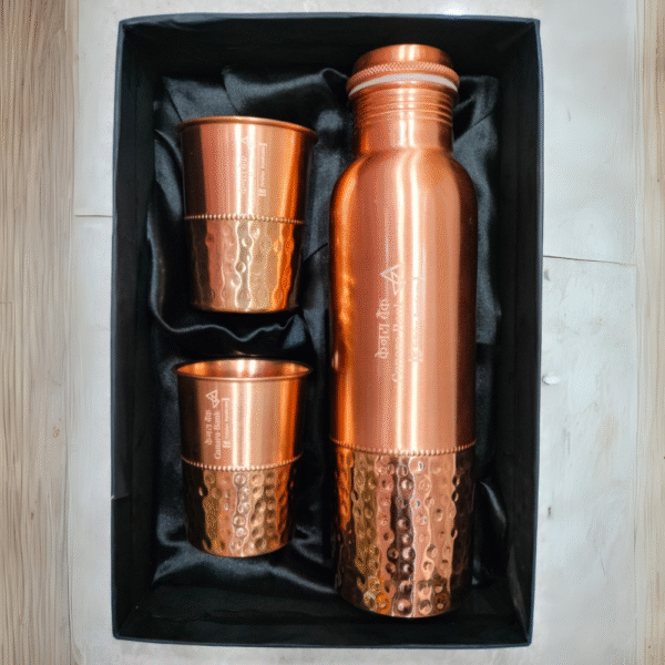 Drinkware Copper Bottle & 2 Glasses